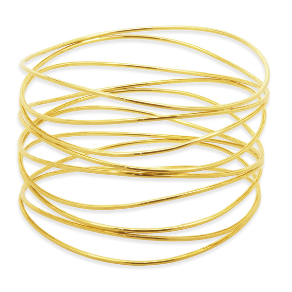 Tiffany & Co. 18 Karat Yellow Gold Elsa Peretti Nine Row Wave Bangle