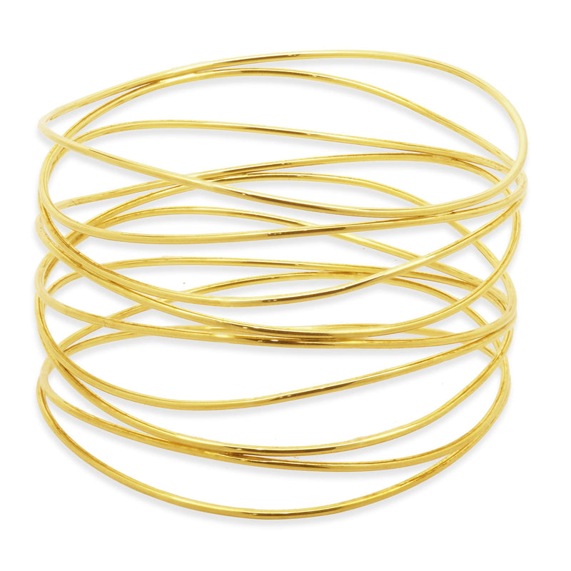 Tiffany & Co. 18 Karat Yellow Gold Elsa Peretti Nine Row Wave Bangle