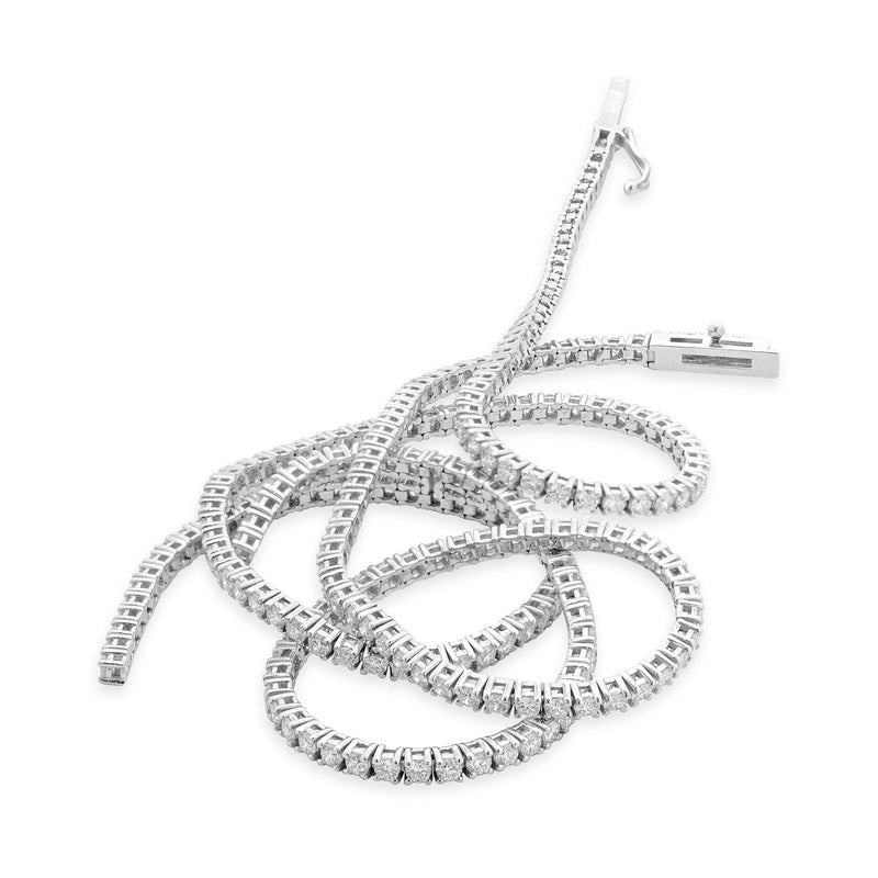 14 Karat White Gold Lariat Style Diamond Necklace