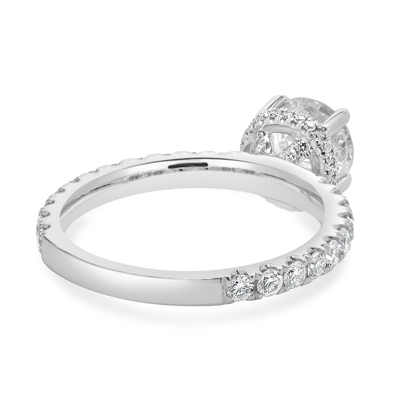 14 Karat White Gold Round Brilliant Cut Diamond Engagement Ring