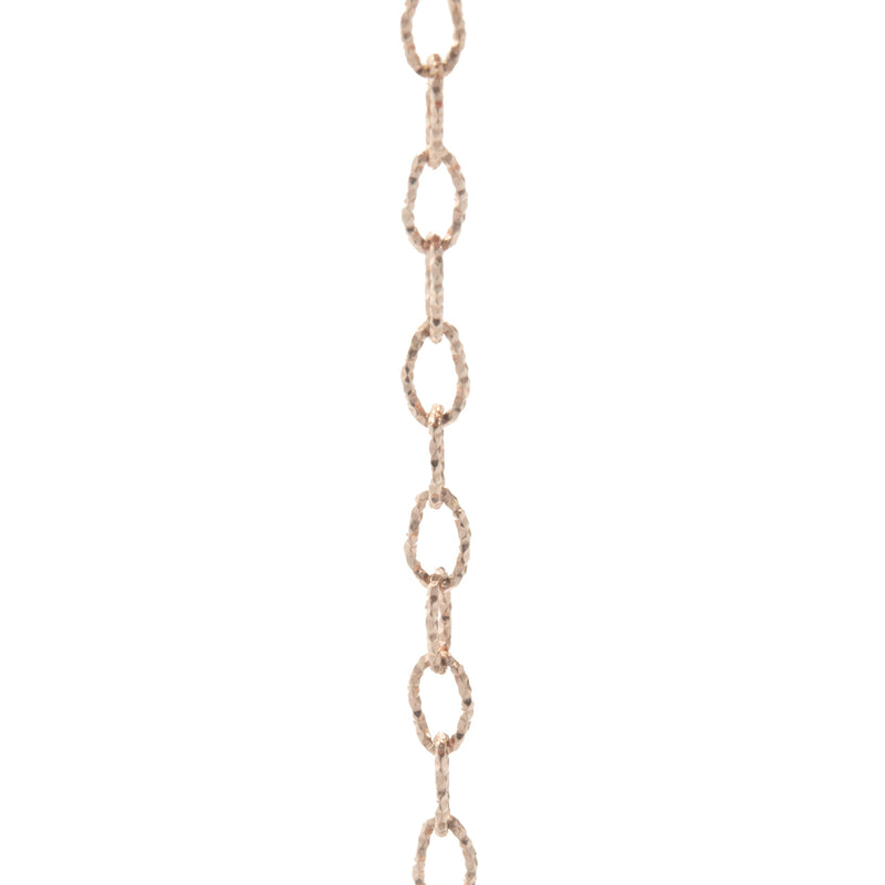14 Karat Rose Gold Diamond Cut Oval Link Chain Necklace