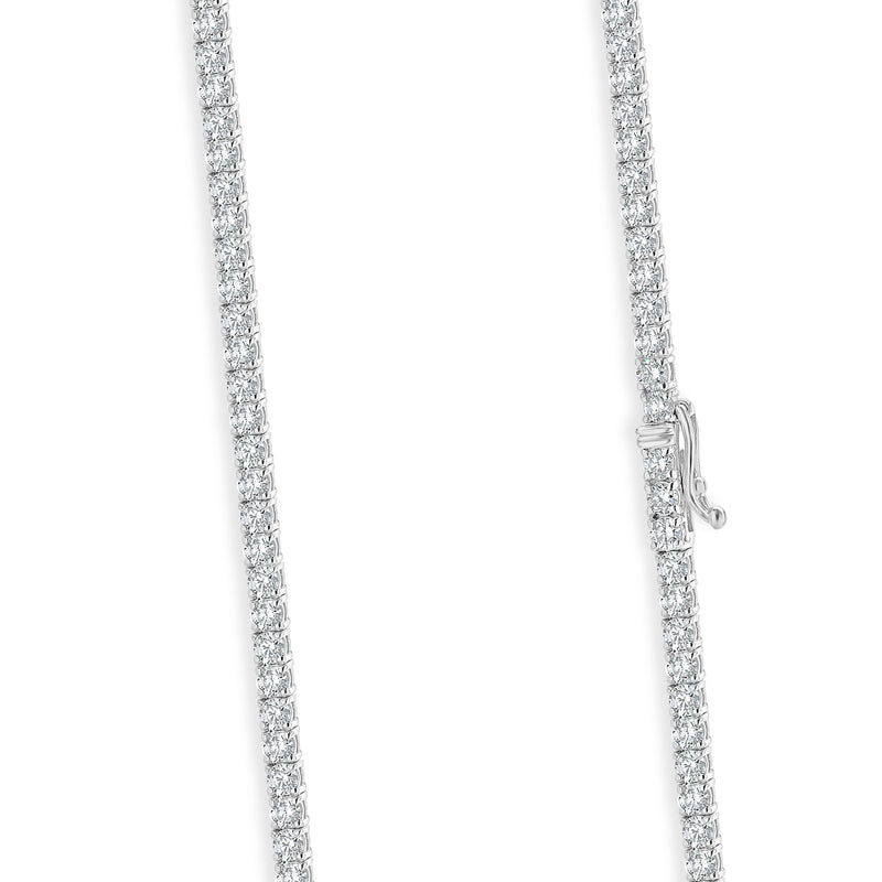 14 Karat White Gold Diamond Tennis Necklace
