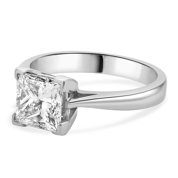 14 Karat White Gold Princess Cut Diamond Engagement Ring