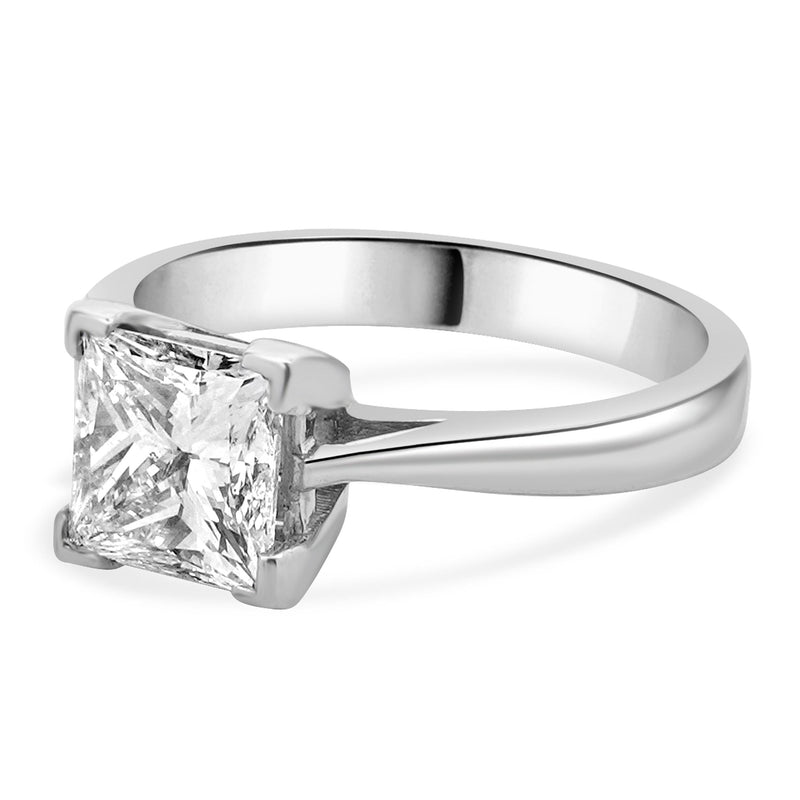14 Karat White Gold Princess Cut Diamond Engagement Ring