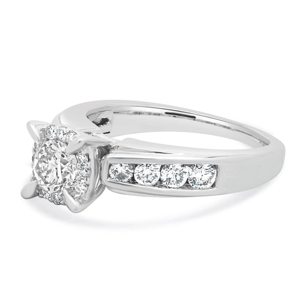 14 Karat White Gold Round Diamond Engagement Ring