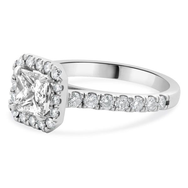 14 Karat White Gold Princess Cut Diamond Engagement Ring