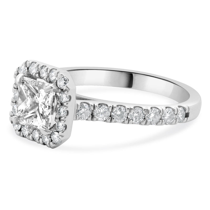 14 Karat White Gold Princess Cut Diamond Engagement Ring