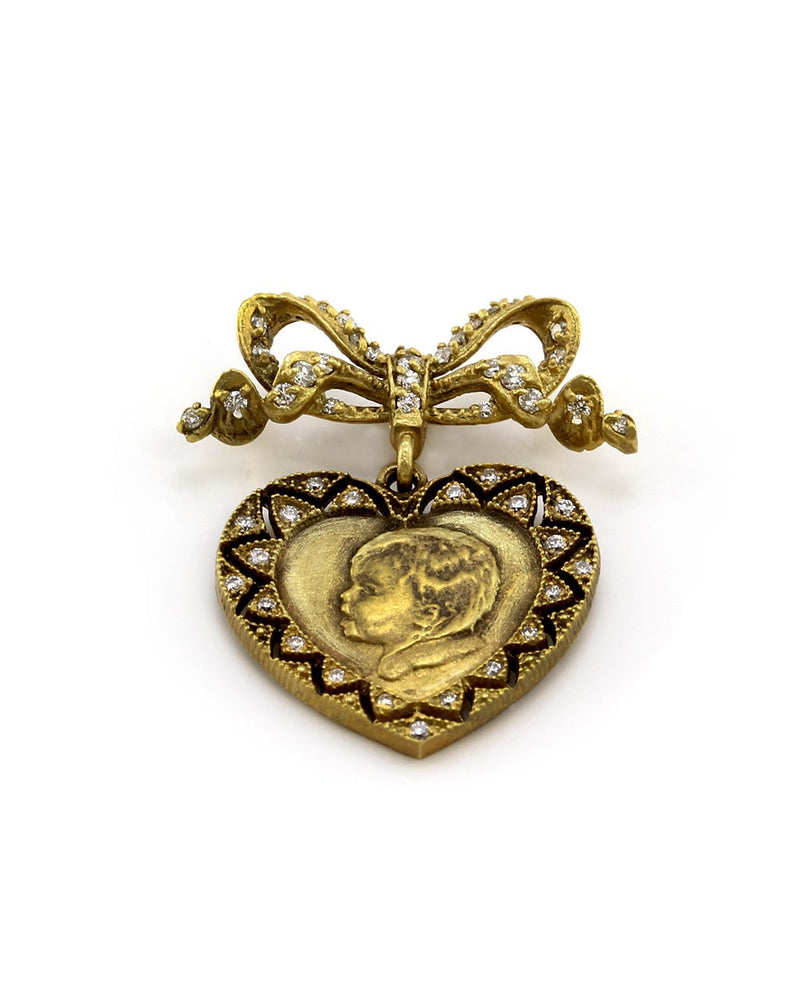 Barry Kronen Babylicious Diamond Heart Enhancer Pendant in Yellow Gold