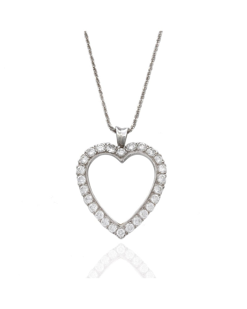 Open Heart Diamond Pendant