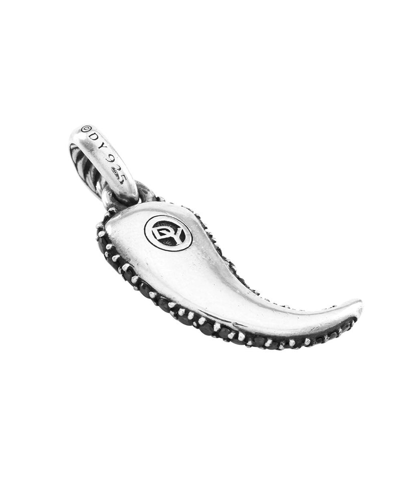 Gent's YURMAN 'Petrvs Lynx' Black Diamond Pendant in Silver