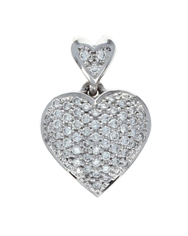 Diamond Pave Puffed Heart Pendant