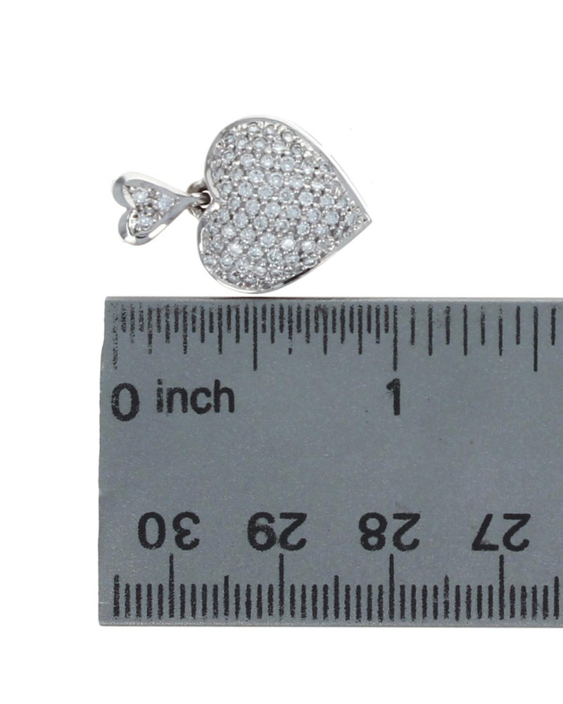 Diamond Pave Puffed Heart Pendant