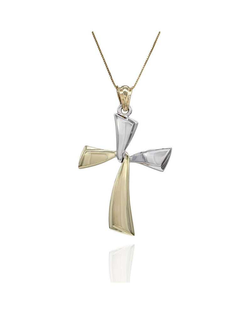 Two Tone Gold Cross Pendant