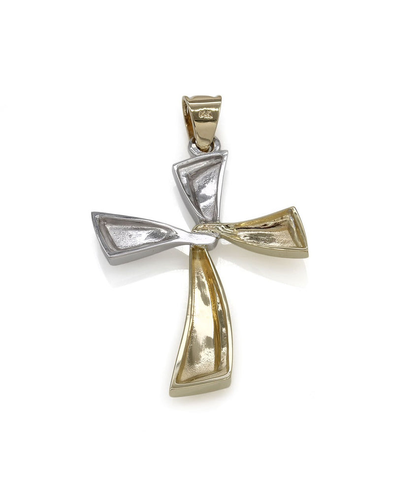 Two Tone Gold Cross Pendant