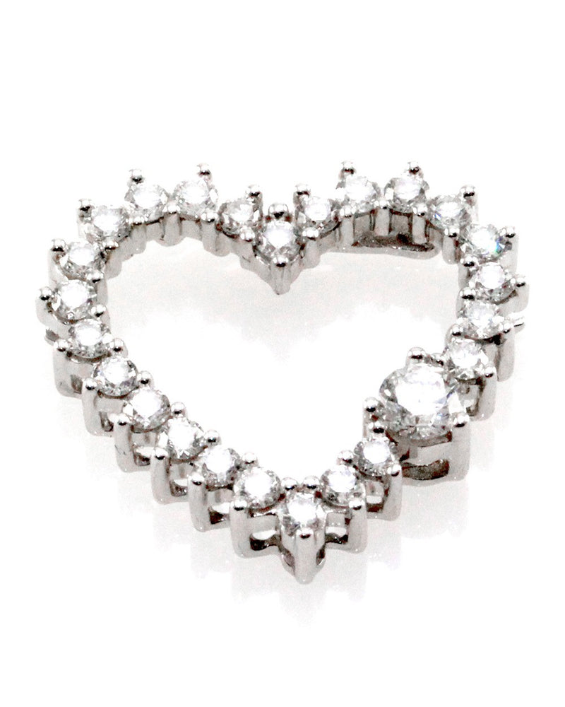 18K Diamond Open Heart Pendant