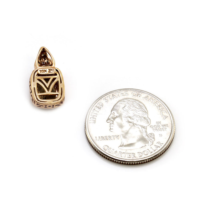 Le Vian Chocolate Quartz and Diamond Drop Pendant