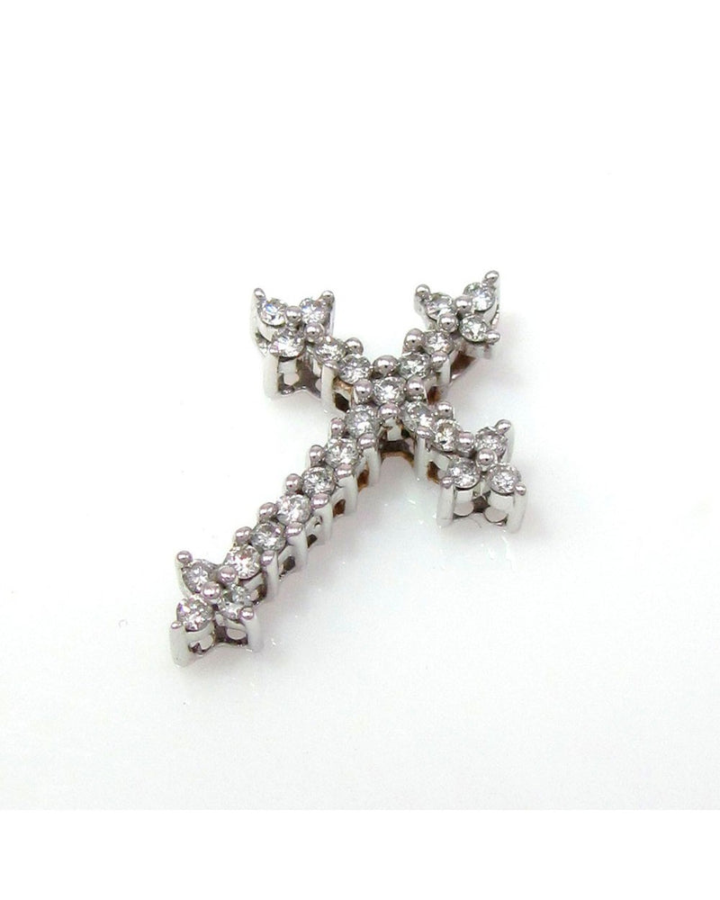 Diamond Miniature Cross Pendant White Gold