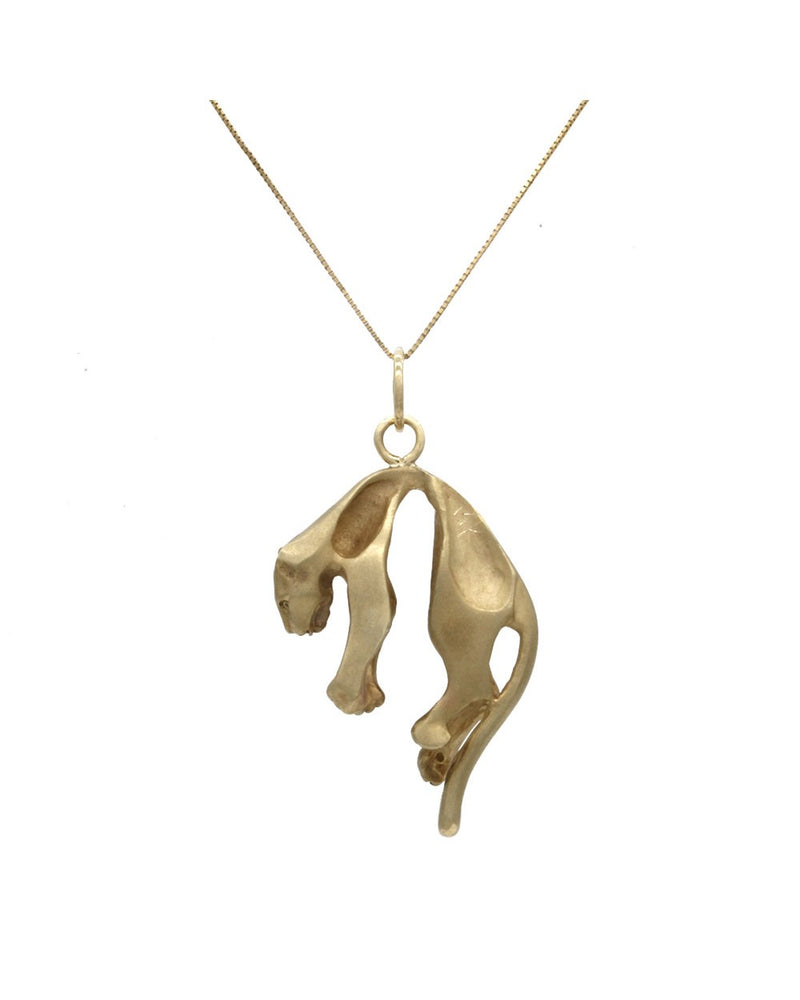 Leopard Drop Pendant with Diamond Spots in Gold