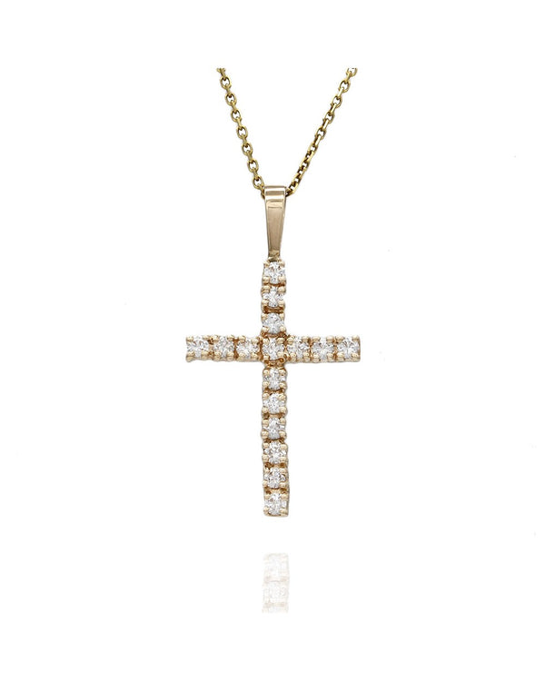 Diamond Cross Pendant in Gold