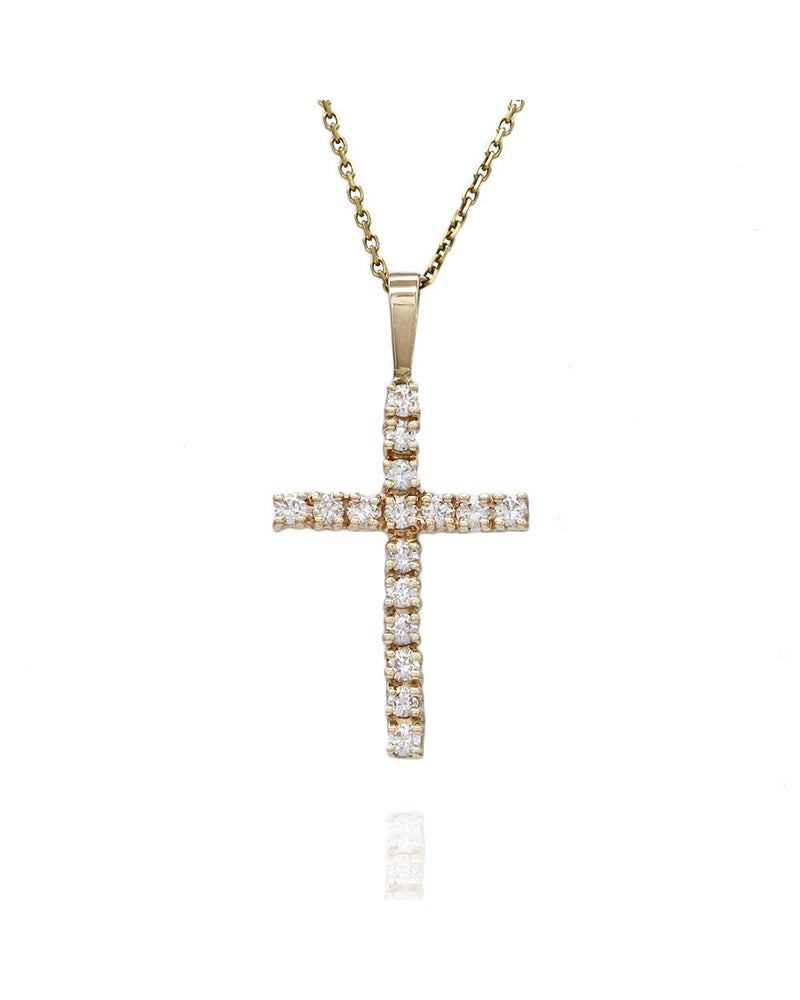 Diamond Cross Pendant in Gold