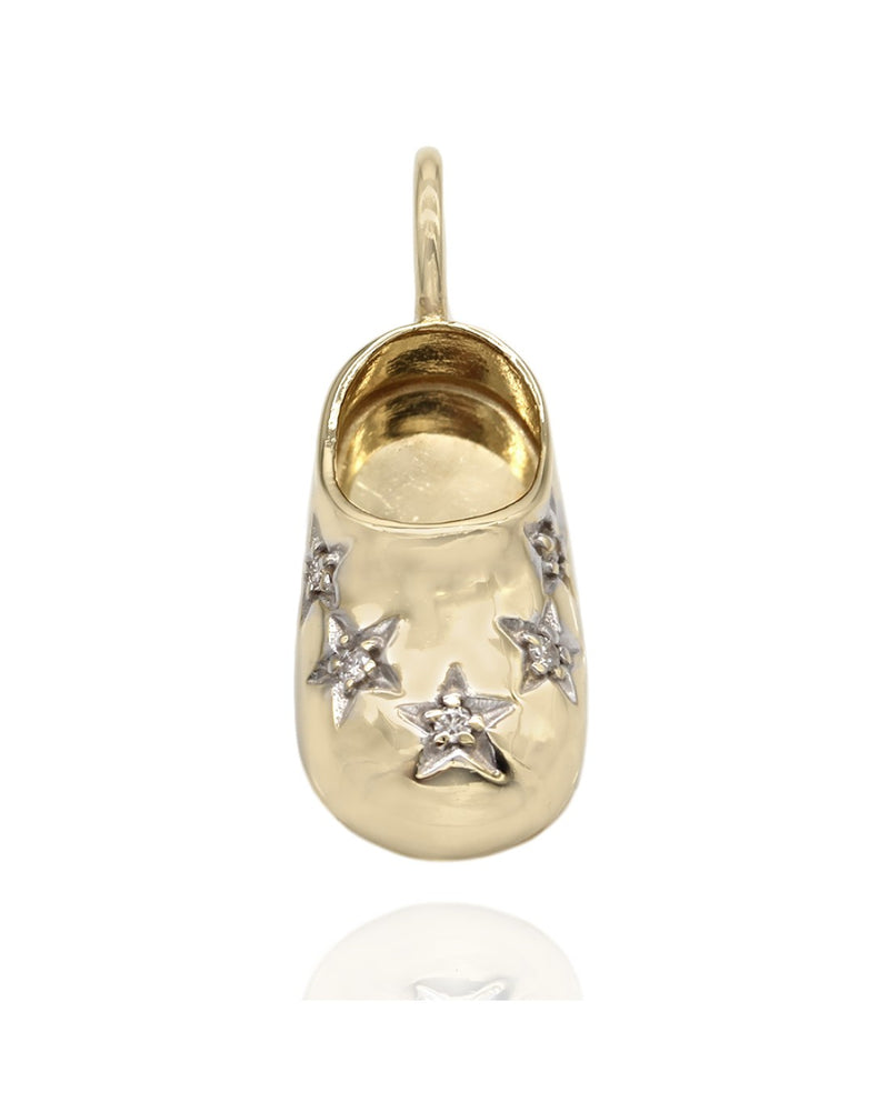 Stars Baby Shoe Pendant in Gold