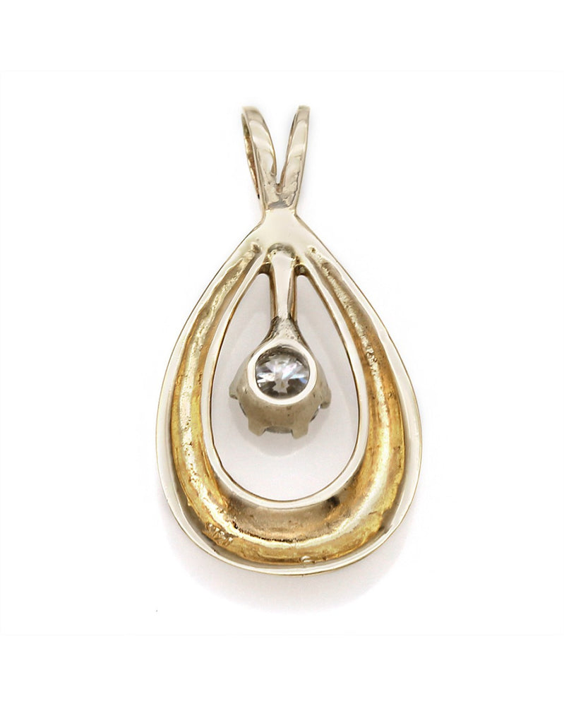 Open Teardrop Diamond Solitaire Pendant