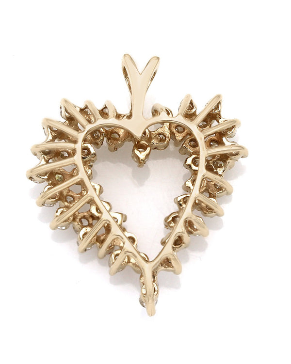 Diamond Open Heart in Yellown Gold