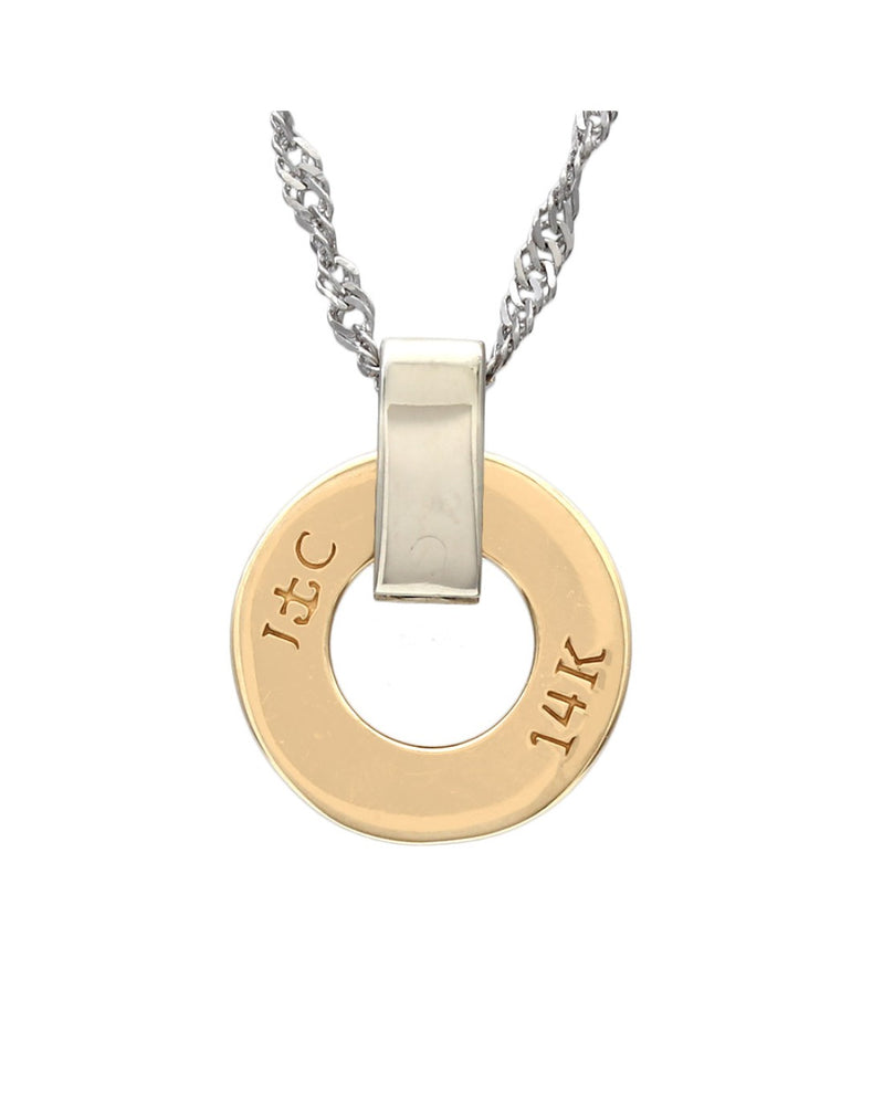 Roman Numeral Diamond Circle Drop Pendant