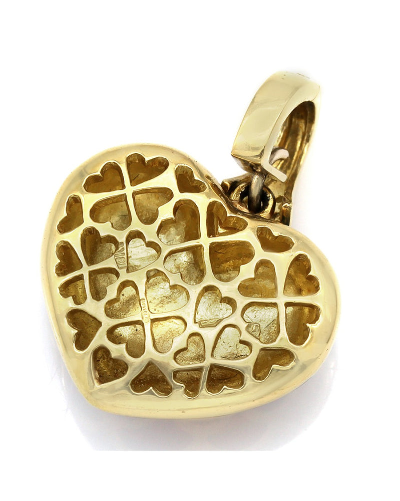 Multi Color Enamel Heart Pendant with Diamond Accent Bail