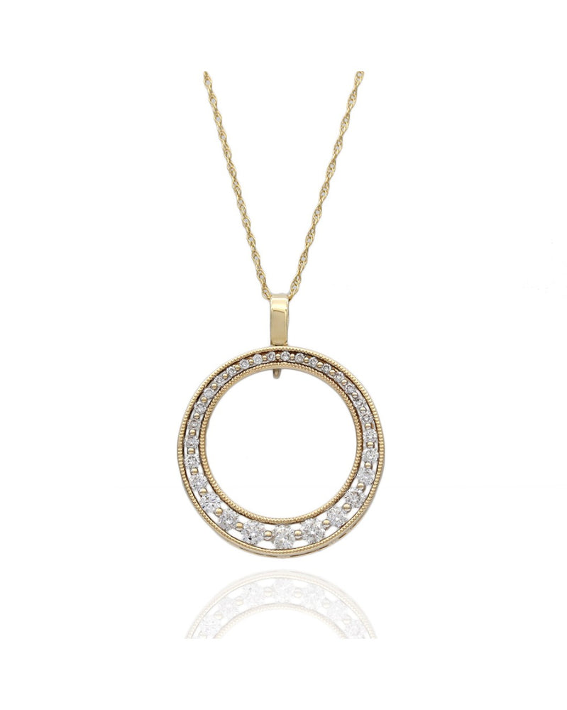 Diamond Open Circle Pendant