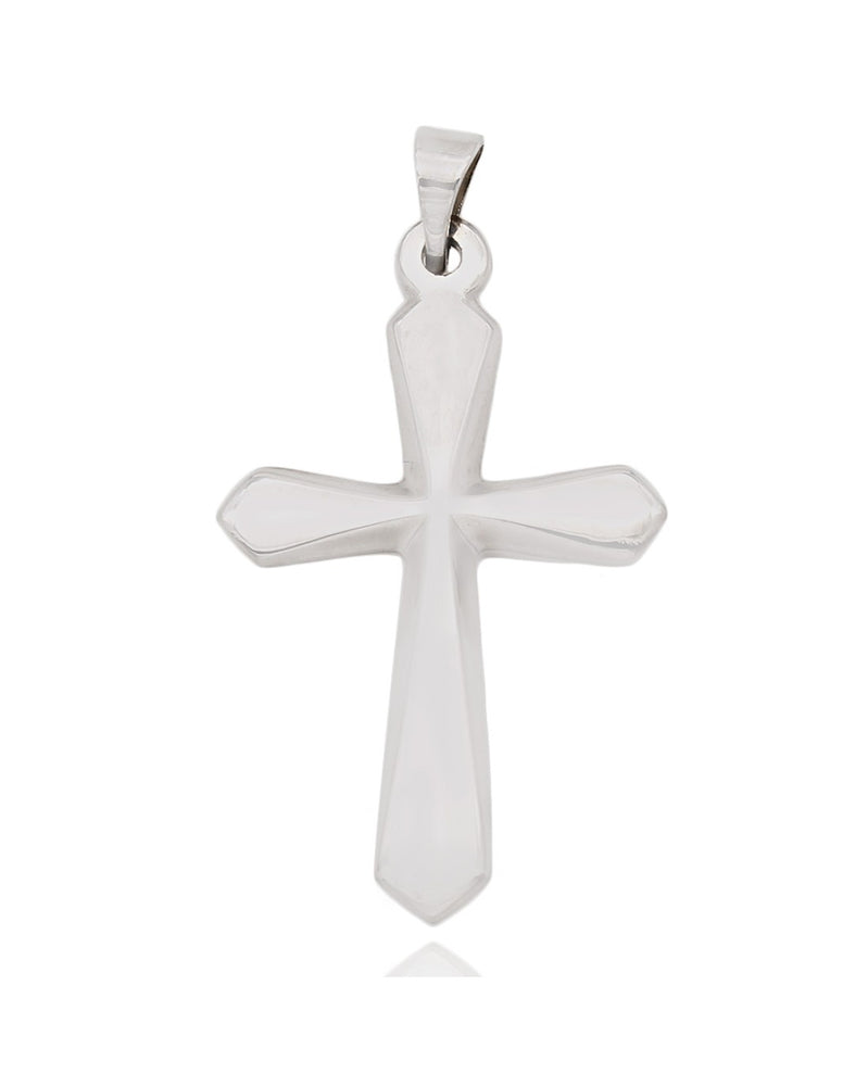 High polish Cross Pendant in White Gold