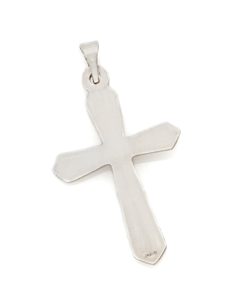 High polish Cross Pendant in White Gold