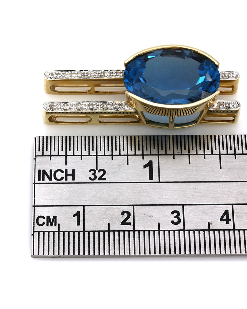 London Blue Topaz Fashion Slide Pendant