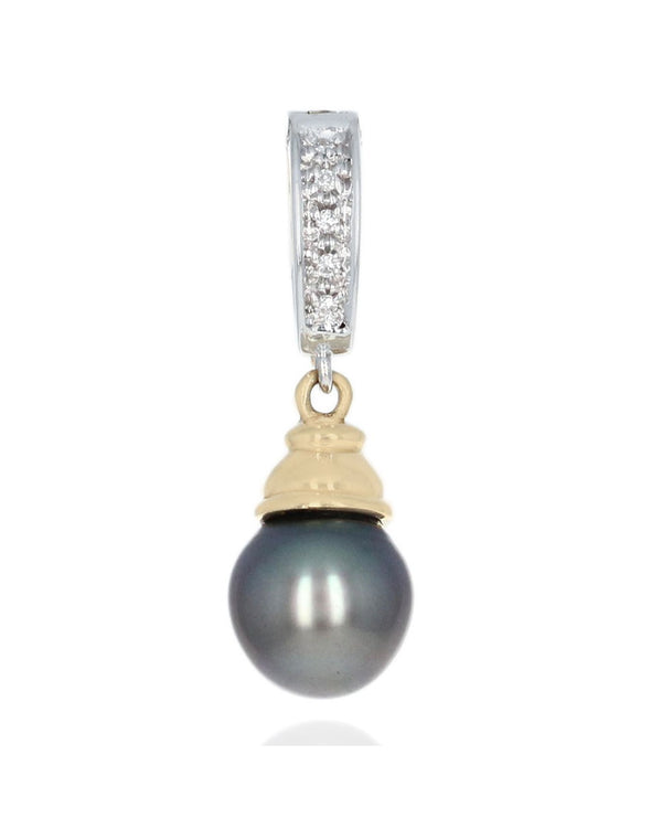 Black South Sea Pearl and Diamond Pendant