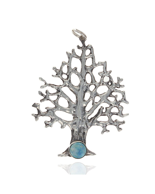 Tree of Life Pendant with Opal Accent