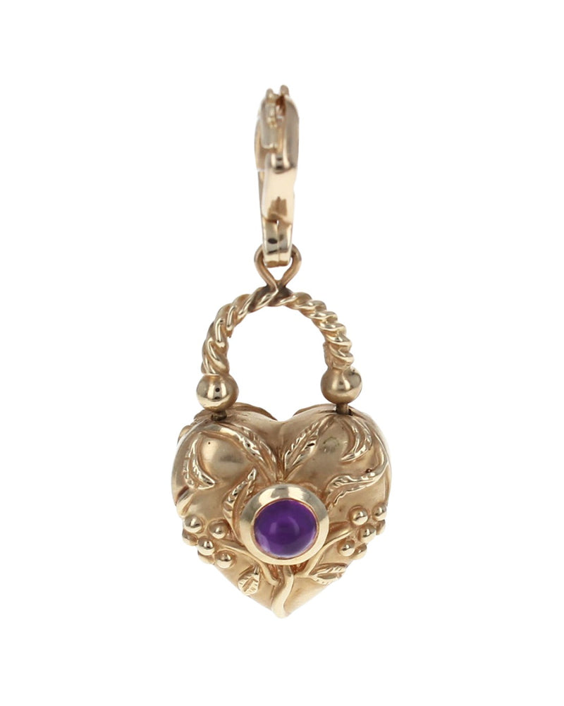 Amethyst and Peridot Heart Shape Enhancer Pendant