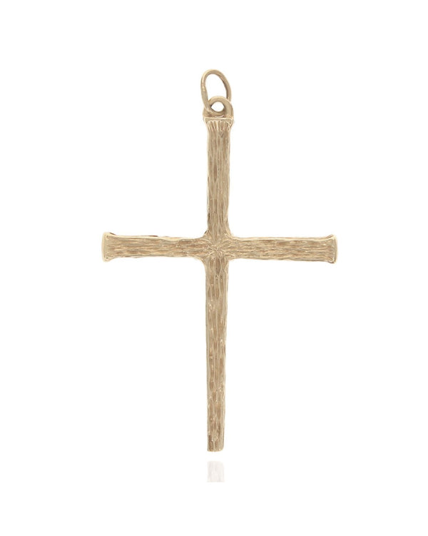 Textured Cross Pendant in Gold