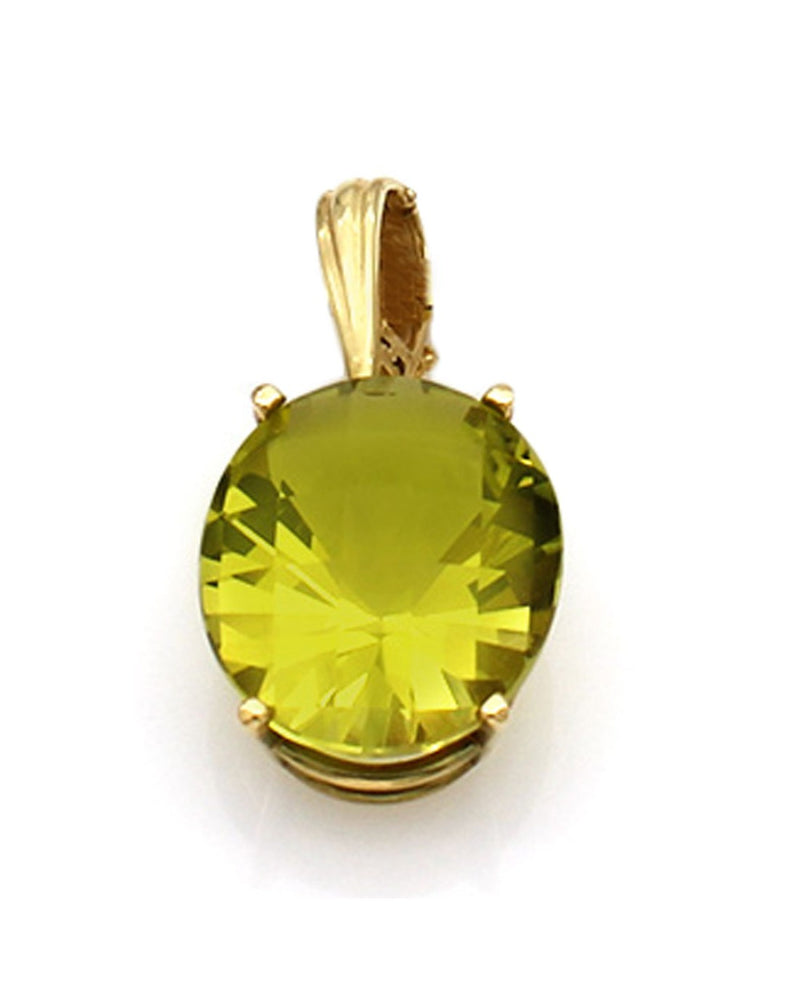 Lemon Quartz Enhancer Pendant in Gold