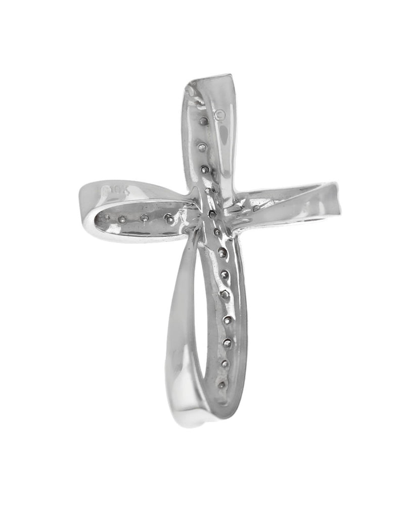 Diamond Infinity Cross Pendant in White Gold