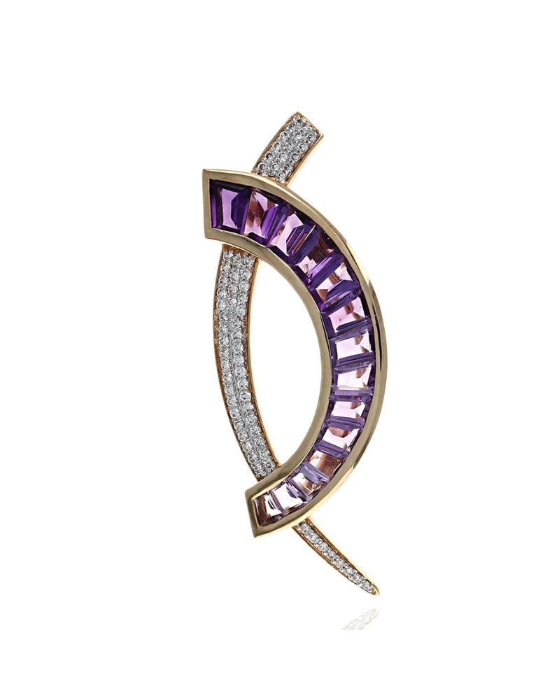 Amethyst and Diamond Open Pendant/Pin