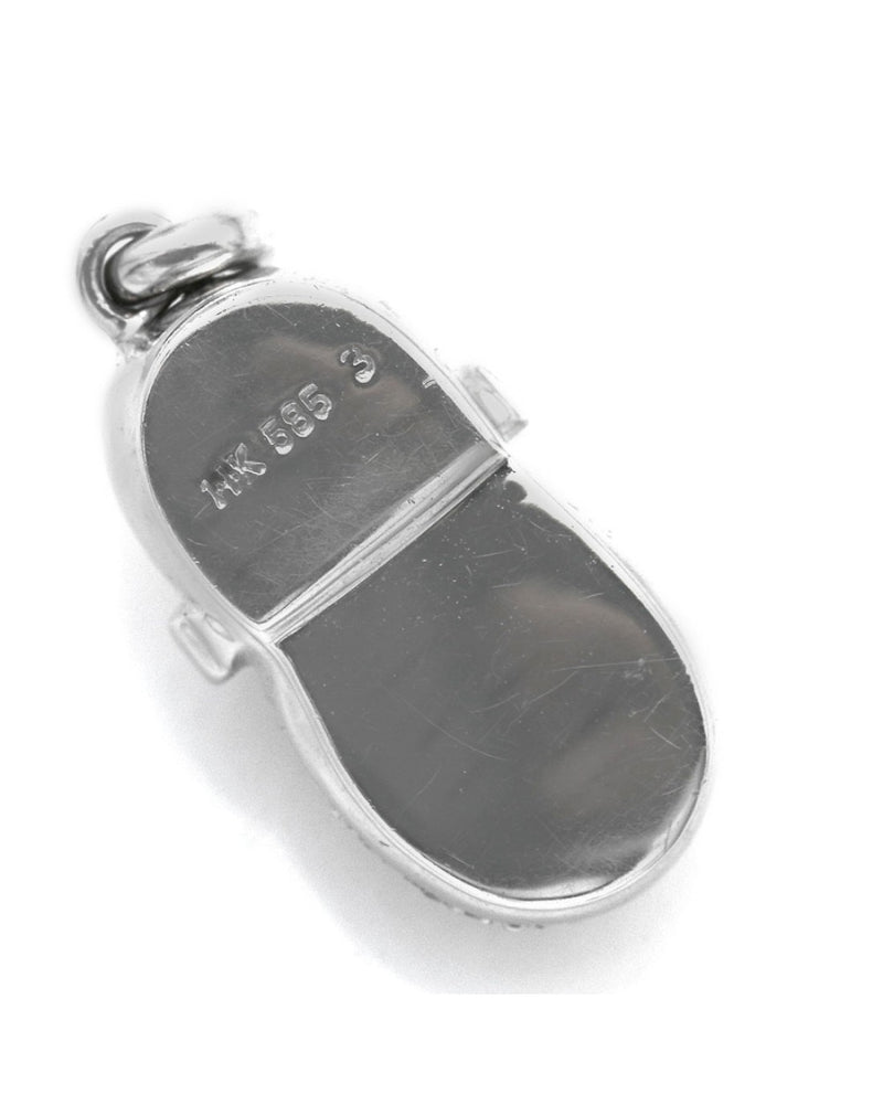 Diamond Pave Bay Shoe Charm in White Gold