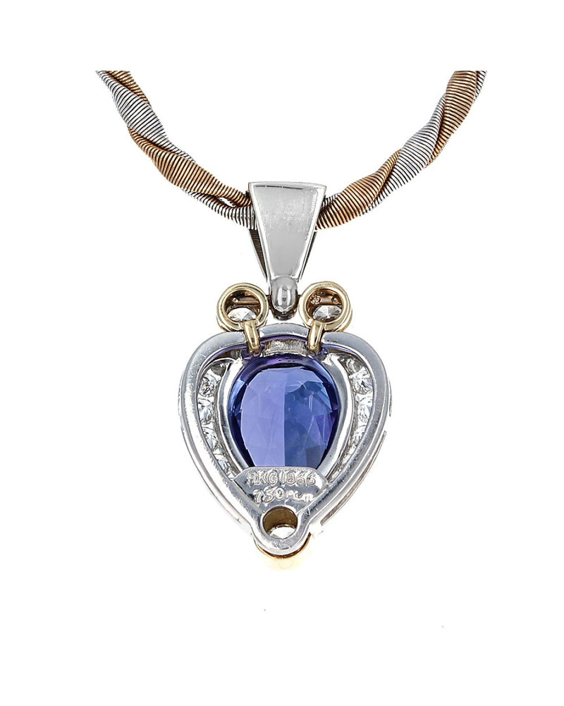 Richard Krementz Pear Shaped Tanzanite and Diamond Pendant