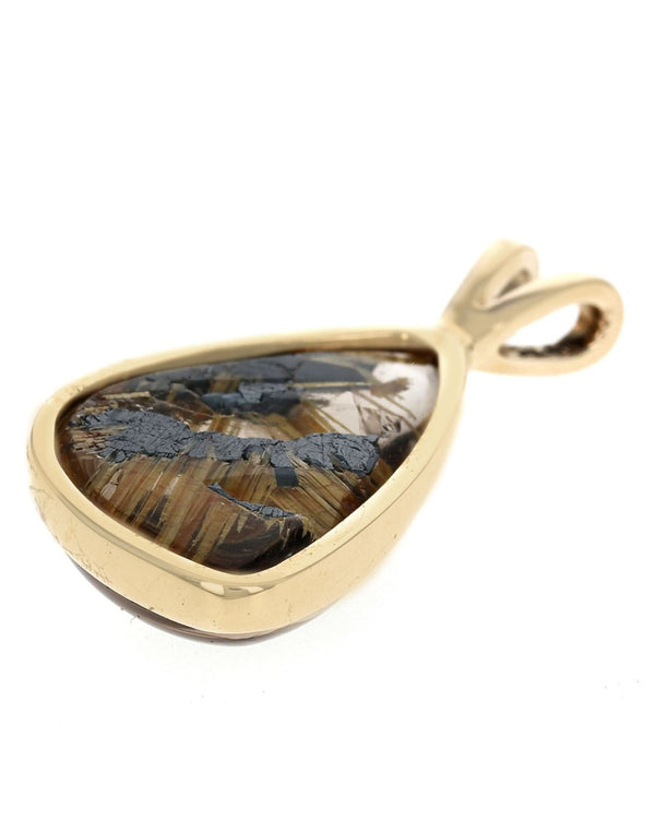 Rutilated Quartz Pendant in Gold