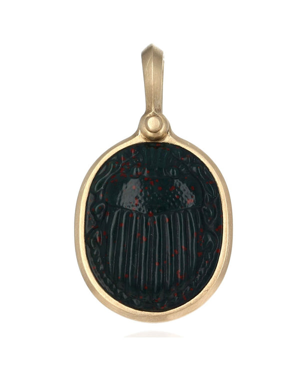 David Yurman Petrvs Bloodstone Scarab Amulet in Yellow Gold