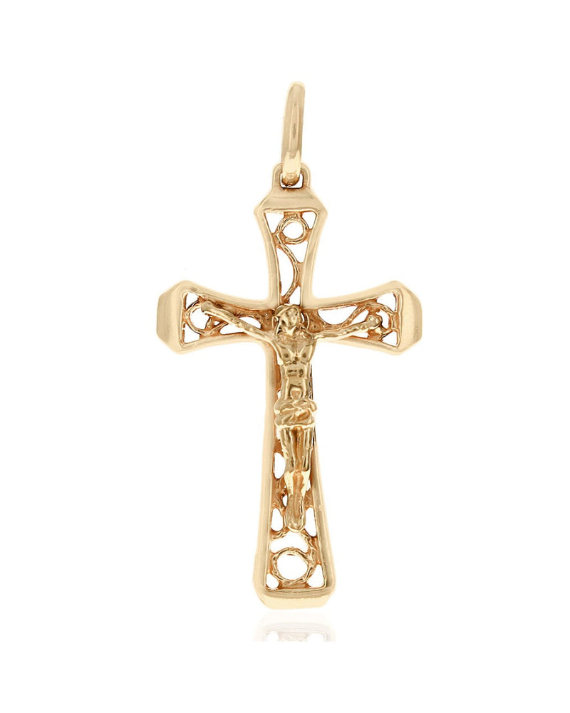 Open Scroll Crucifix Pendant