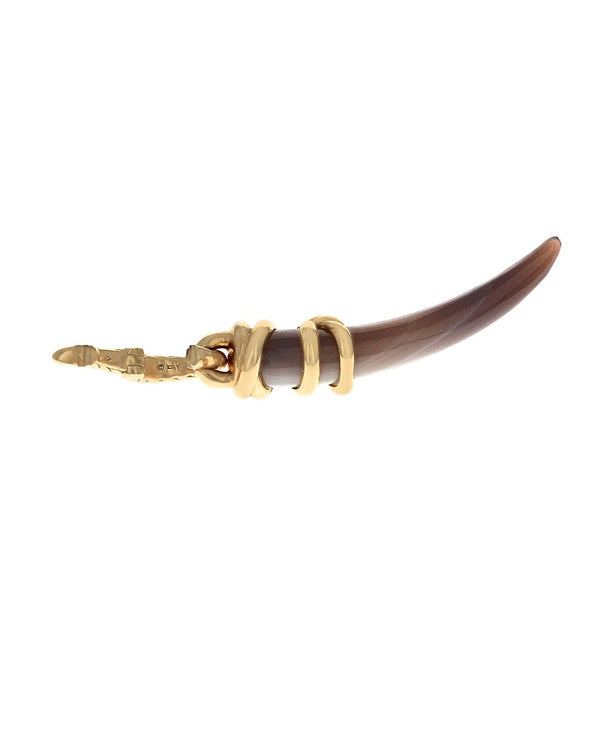 David Yurman Botswana Agate Tusk Enhancer Amulet in Yellow Gold