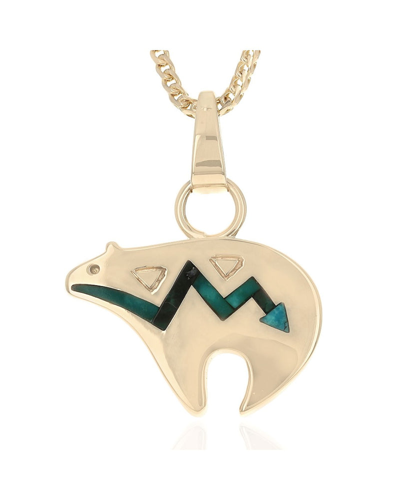 Taylor Golden Bear Turquoise Heart Line Pendant