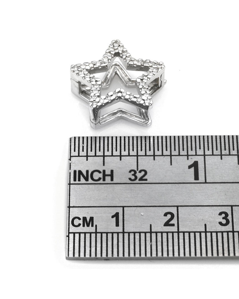 Diamond Open Star Enhancer Pendant