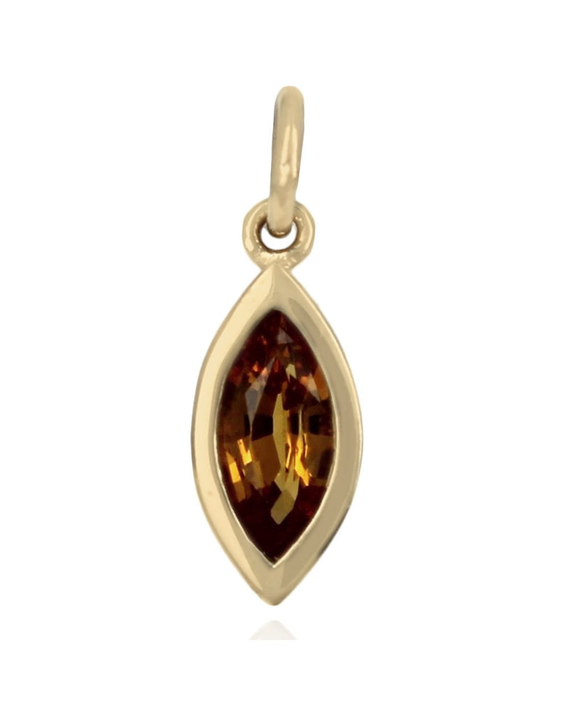 Orange Sapphire Drop Pendant