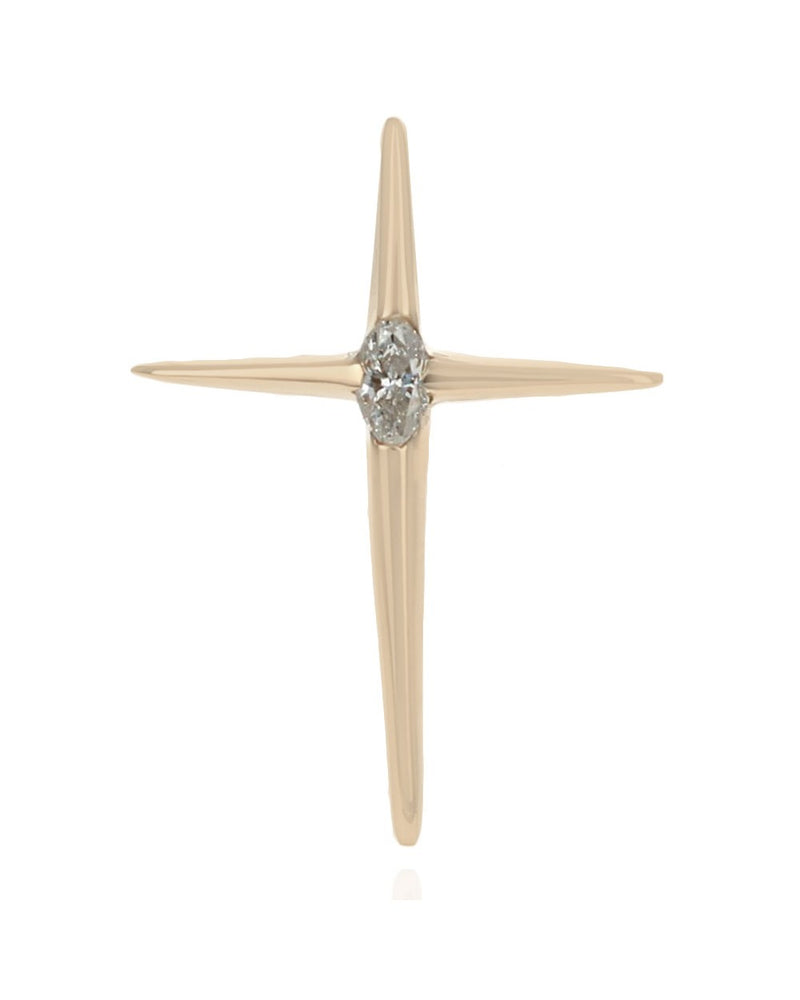 Marquise Diamond Solitaire Cross Pendant